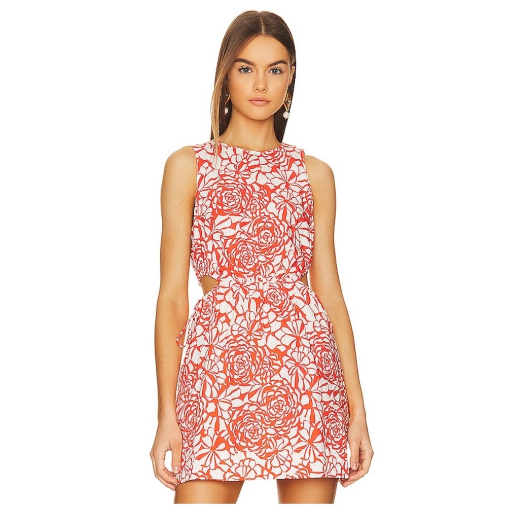 Amanda Uprichard Red and White Floral Mini Dress